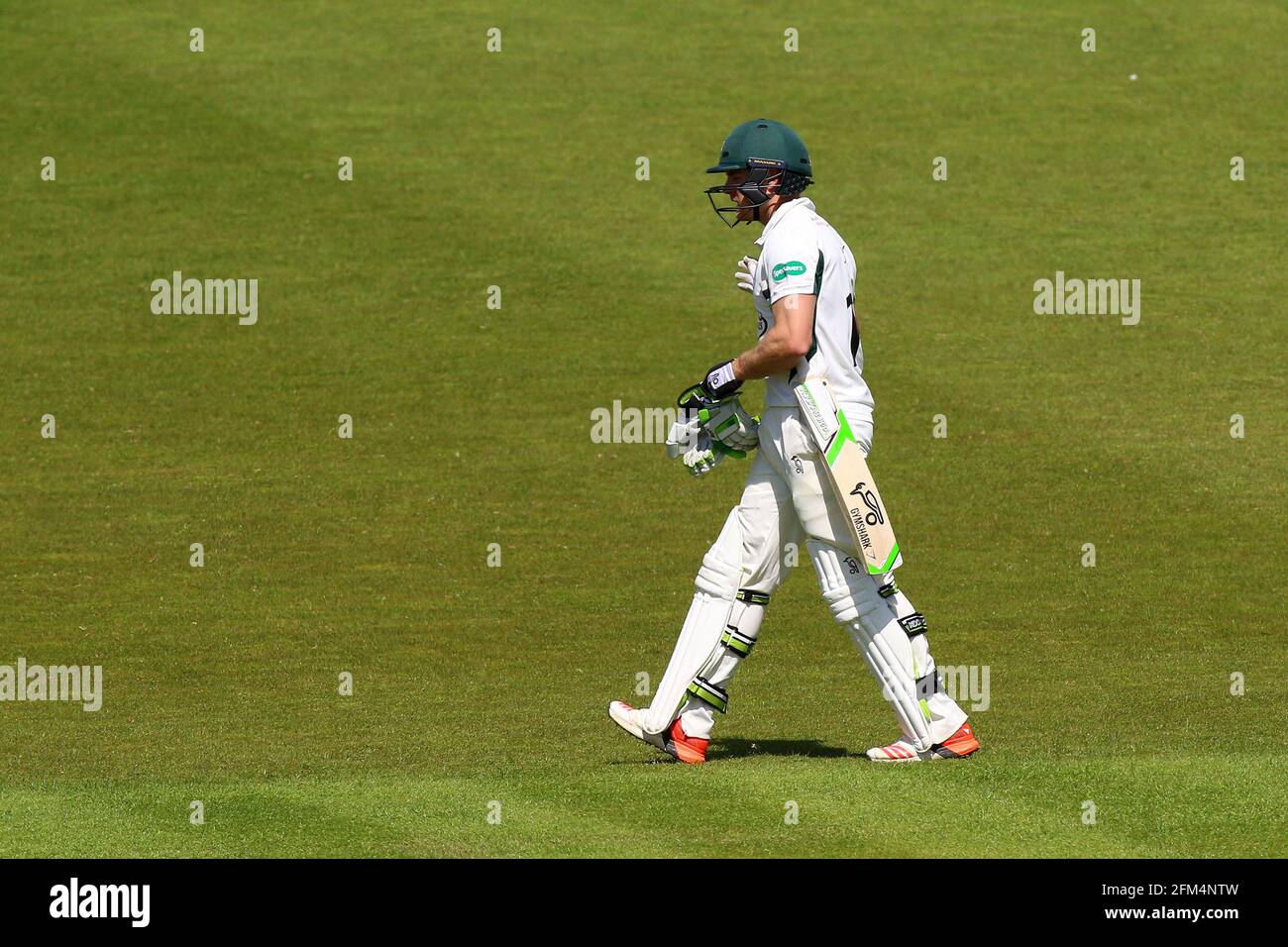 Ben Cox of Worcestershire leaves the field having been dismissed during Worcestershire CCC vs Essex CCC, Specsavers County Championship Division 2 Cri Stock Photo