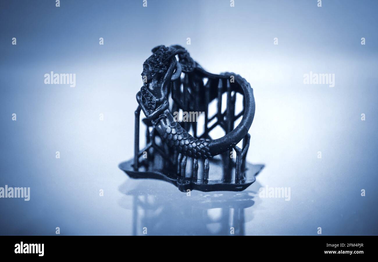 Objects photopolymer printed on a 3d printer. Stock Photo