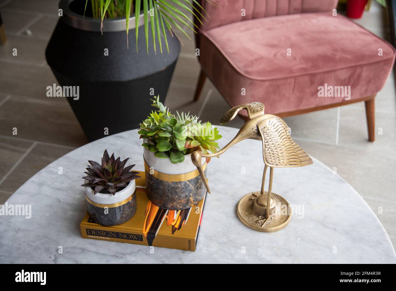 house interior design with decorative objects and plants Stock Photo ...