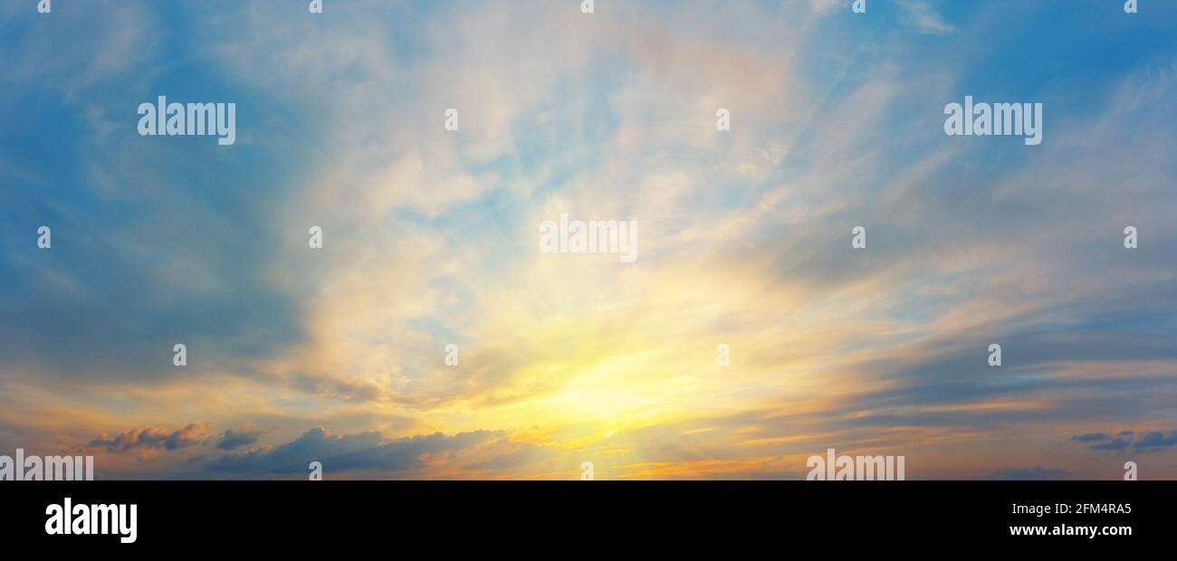 Sunset sky panorama with a clouds Stock Photo - Alamy