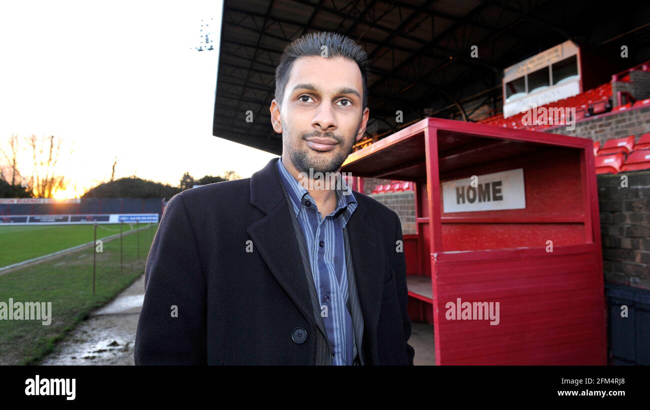 Imraan Ladak chairman of kettering Town FC in the ground.  20/1/2008. PICTURE DAVID ASHDOWN Stock Photo