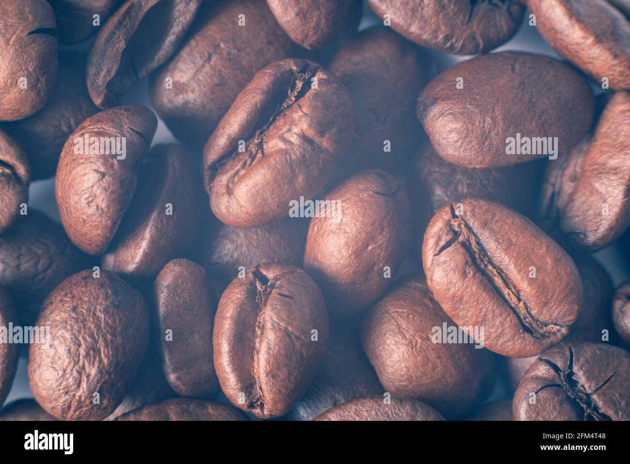 Roasted coffee bean close up. Background. Stock Photo
