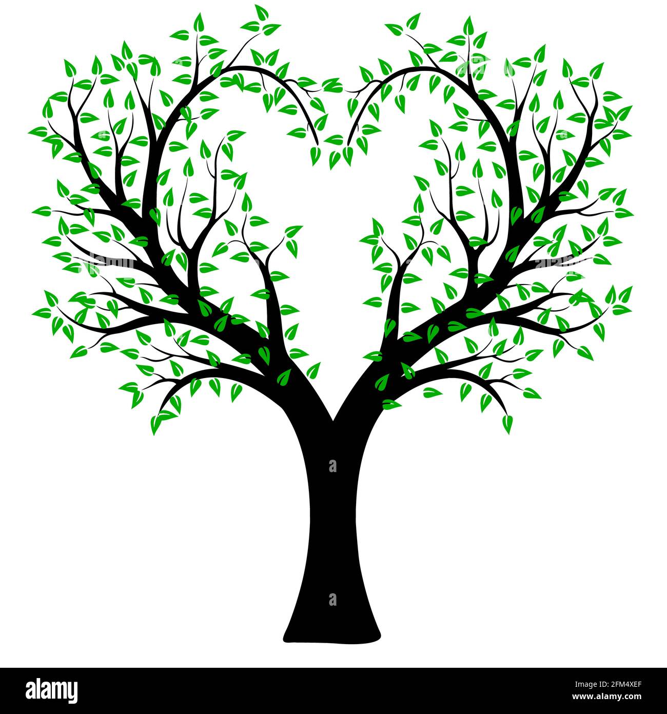 heart shaped tree with leaves Stock Vector Image & Art - Alamy