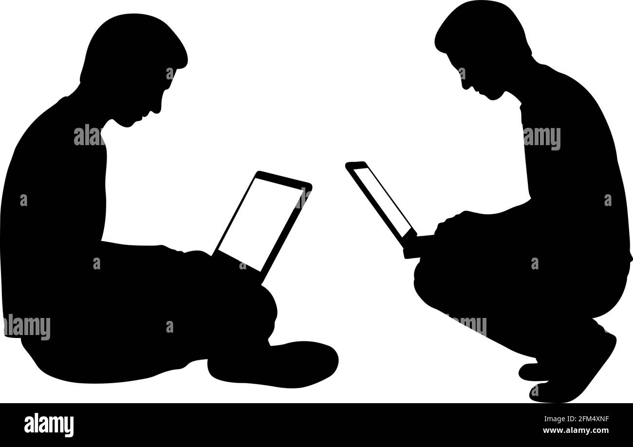 men with laptops Stock Vector Image & Art - Alamy