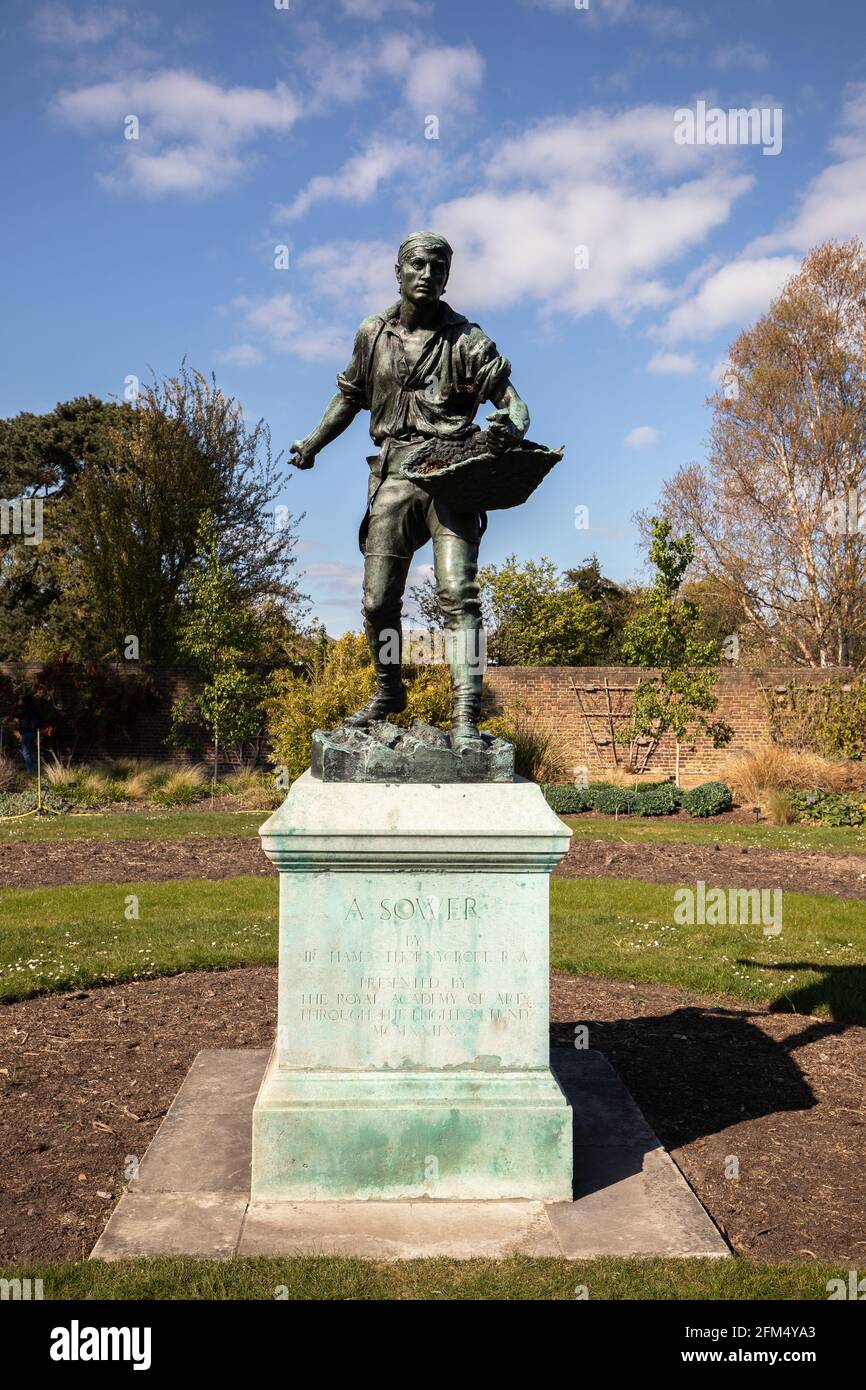 The Sower Statue, Kew Royal Botanic Gardens, Stock Photo