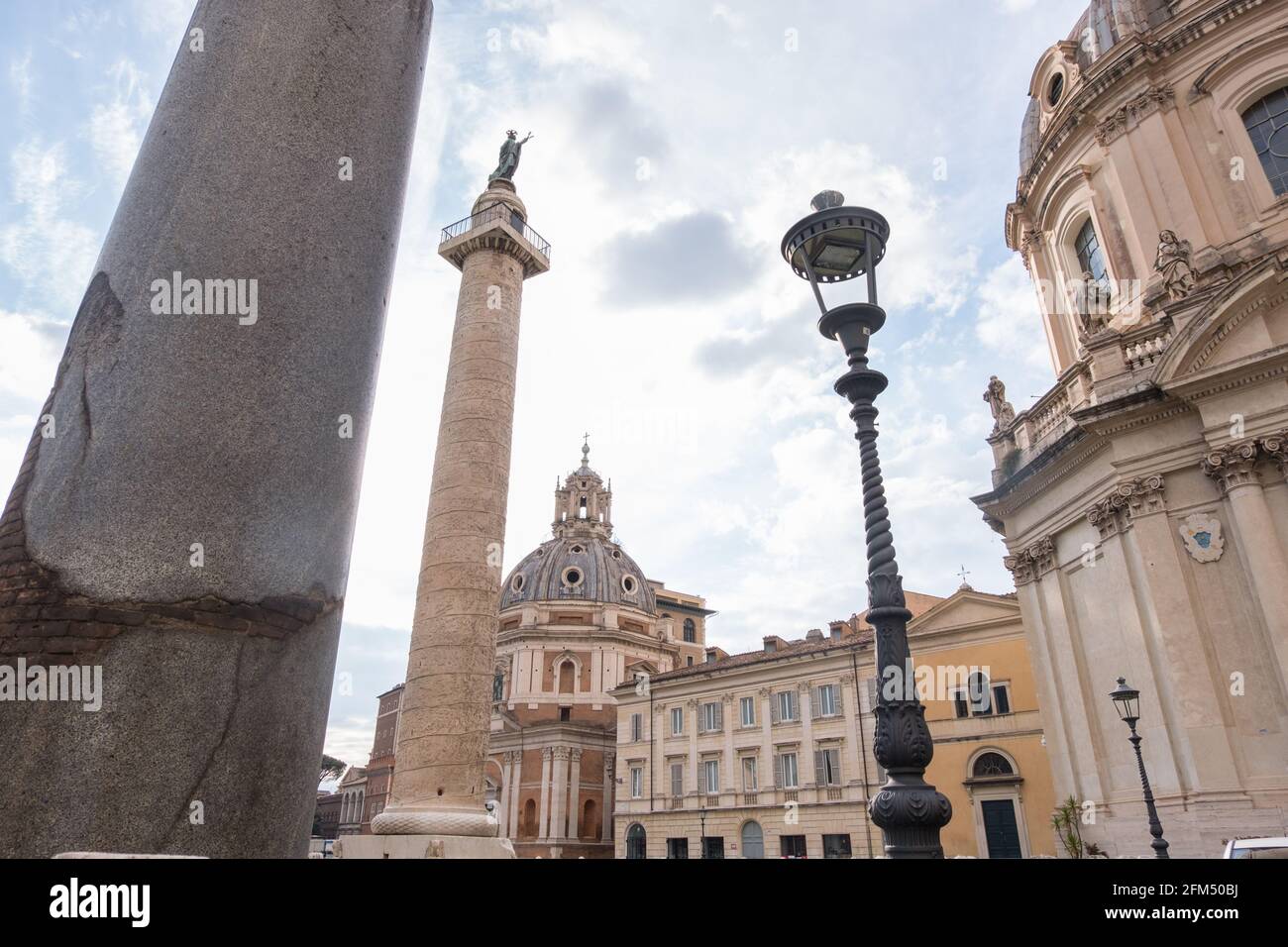 Beautiful view of Rome in Italy. The ancient historical ruins, famous ...