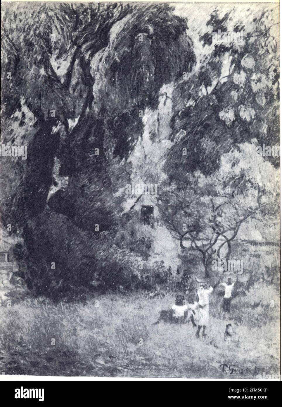 Paul Gauguin. Huttes sous les arbres, 1887, toile Stock Photo Alamy