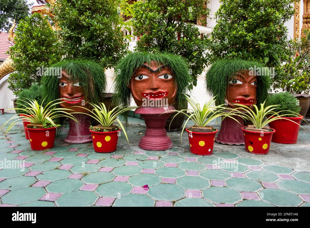 Thai garden clay pots Stock Photo Alamy
