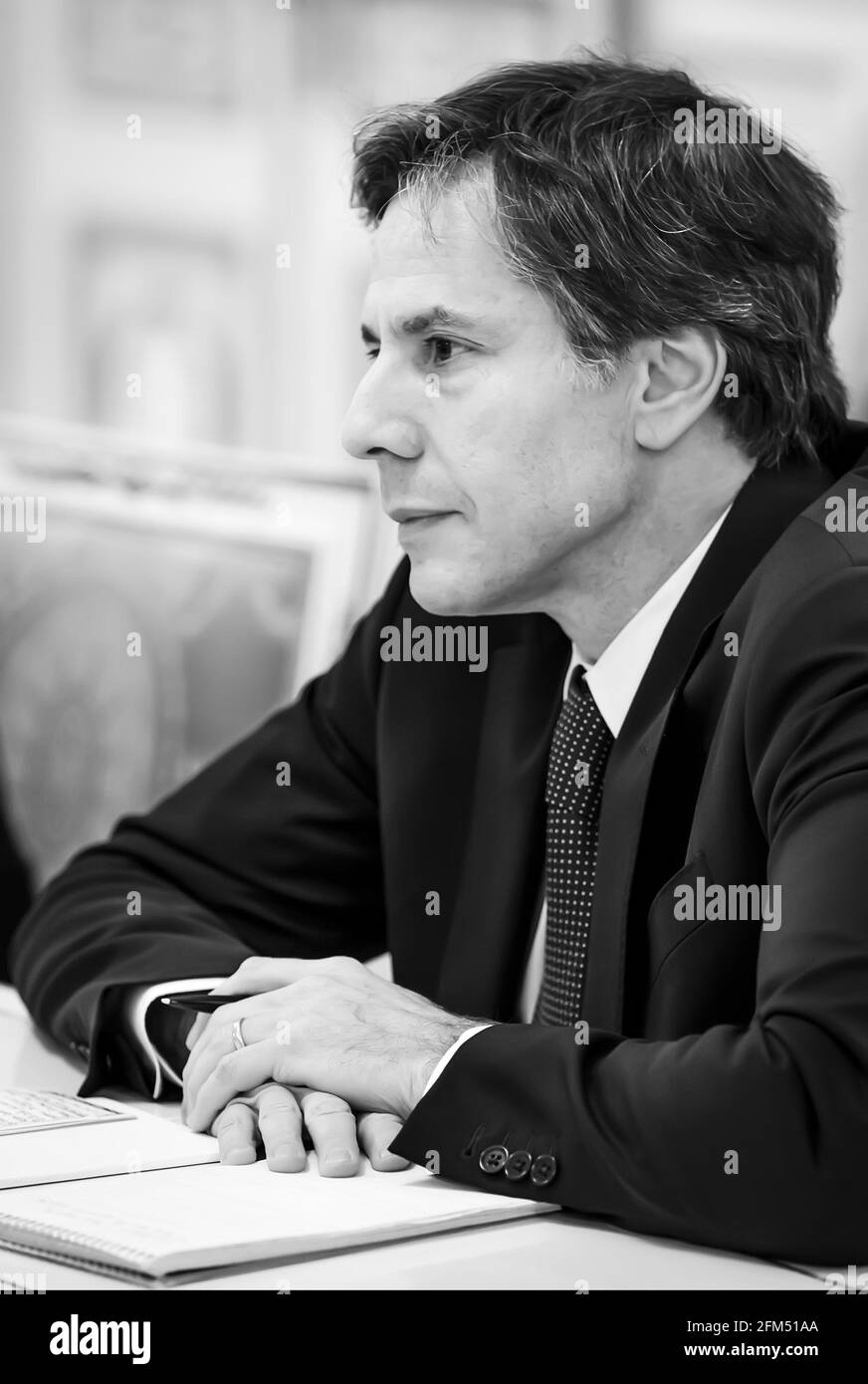 KYIV, UKRAINE - Mar. 06, 2015: Antony Blinken is an American government official and diplomat serving as 71st United States secretary of state. Meeting with President of Ukraine Poroshenko in 2015 Stock Photo