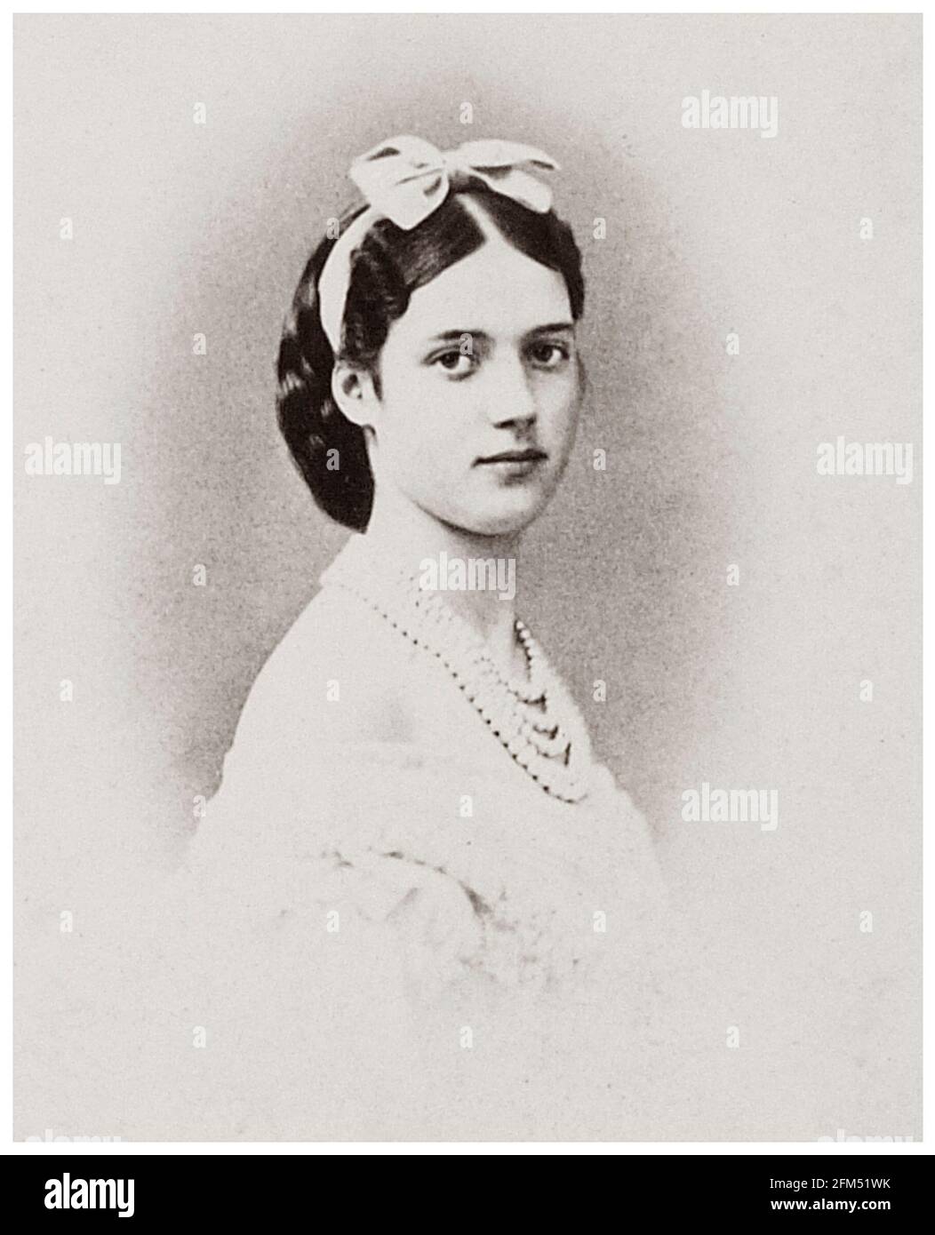 Maria Feodorovna (1847-1928), (Princess Dagmar of Denmark), later Empress of Russia (1881-1894), wife of Alexander III of Russia, portrait photograph by Georg E Hansen, circa 1865 Stock Photo