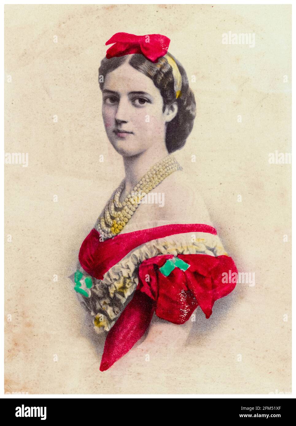 Maria Feodorovna (1847-1928) aka (Princess Dagmar of Denmark), later Empress of Russia (1881-1894), wife of Alexander III of Russia, hand coloured portrait photograph 1860-1920 Stock Photo