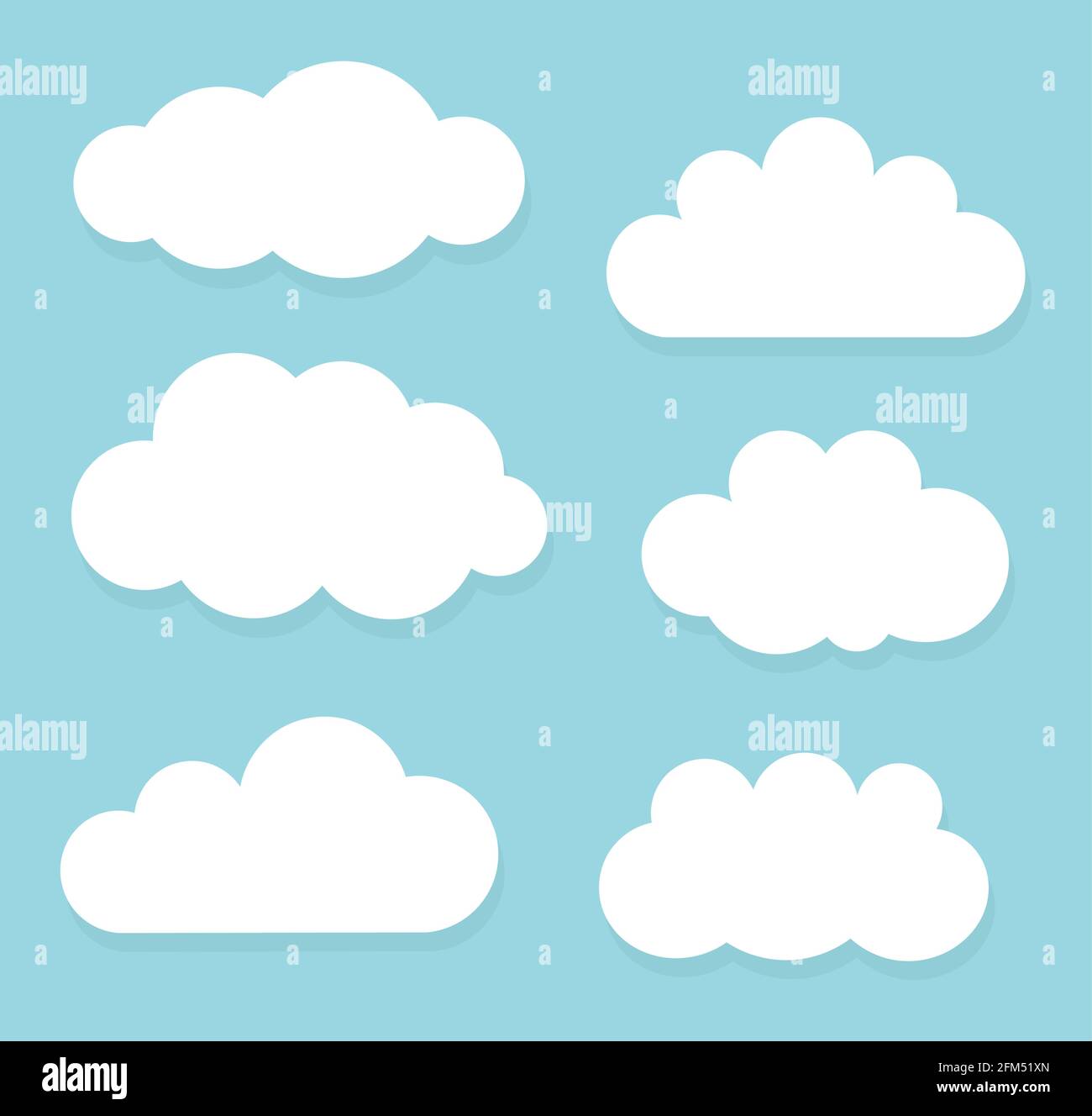 Set of clouds on blue sky illustration Stock Vector Image & Art - Alamy
