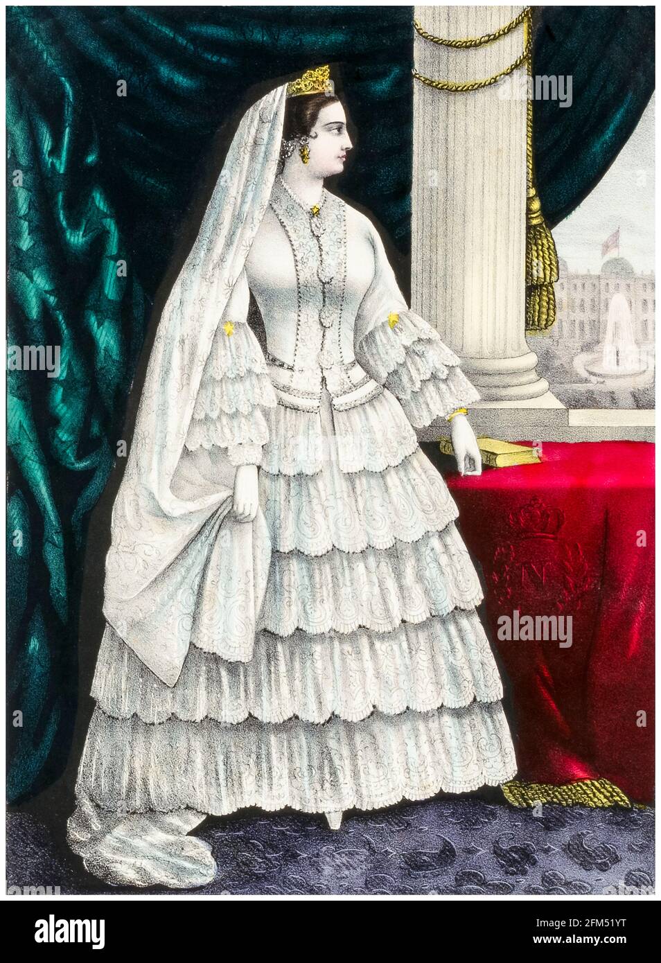 Empress Eugenie in her wedding attire