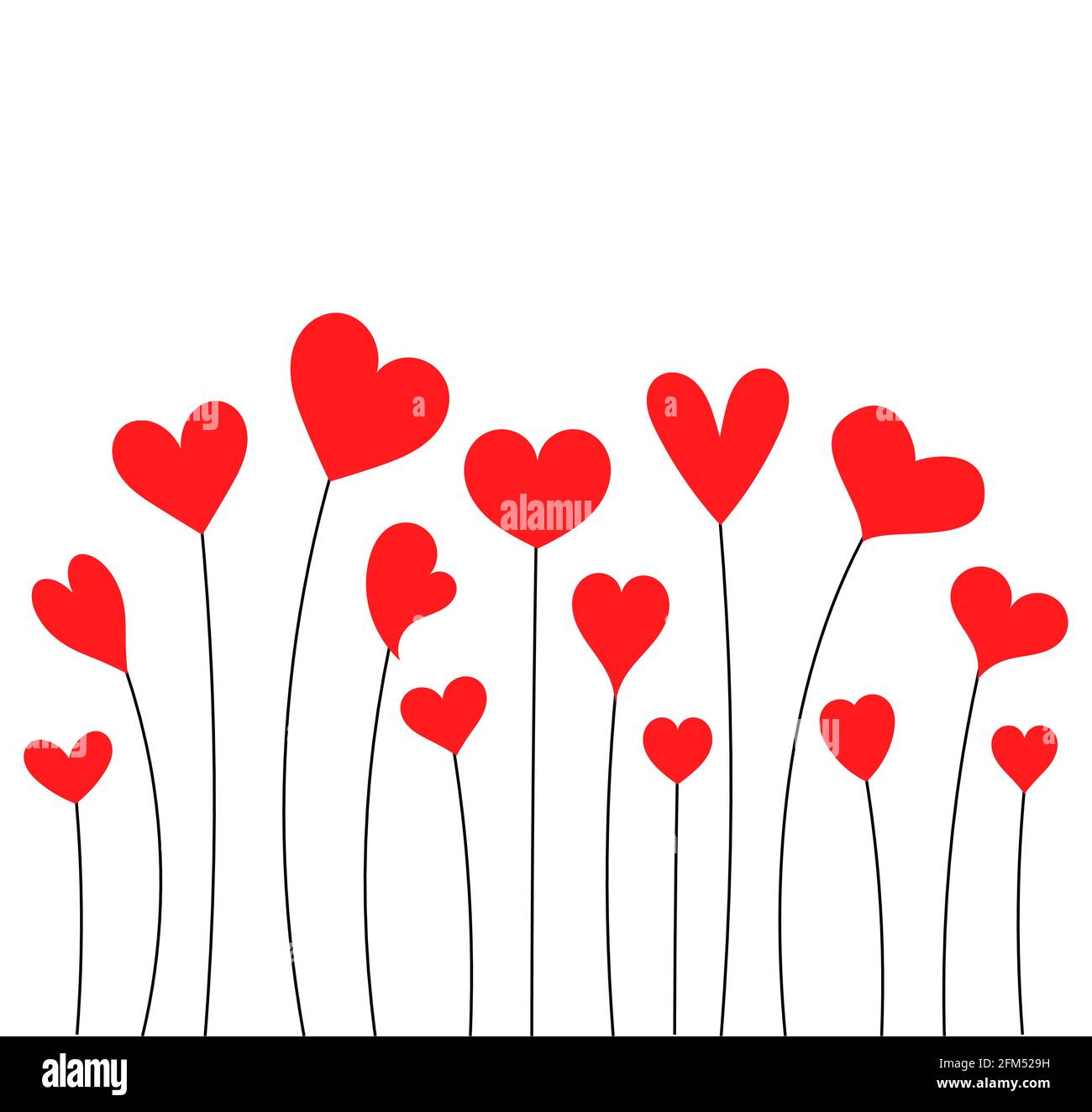 Cute red hearts Valentine's Day background illustration Stock Vector ...