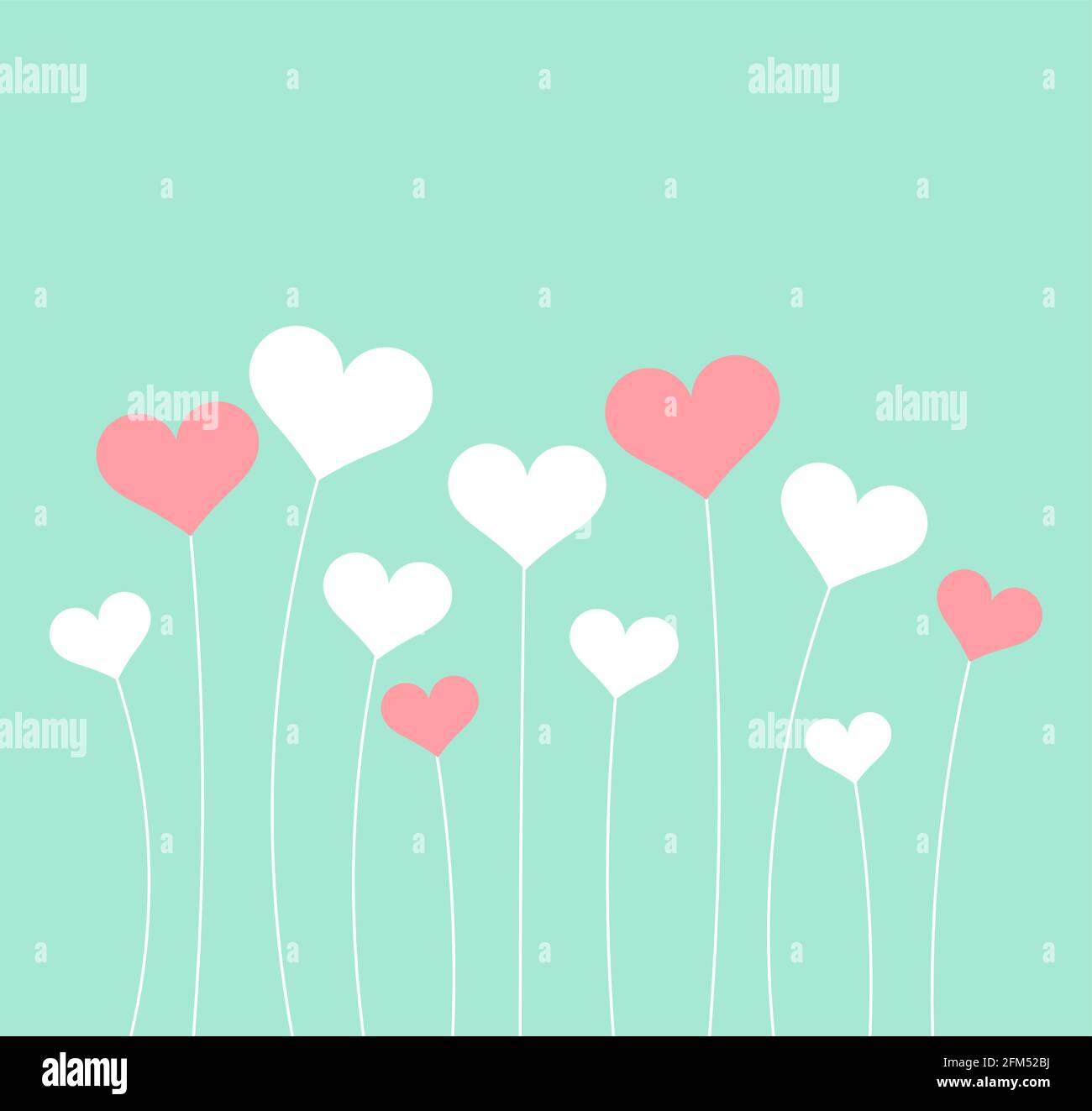 Cute pastel hearts Valentine's Day card. Vector illustration Stock ...