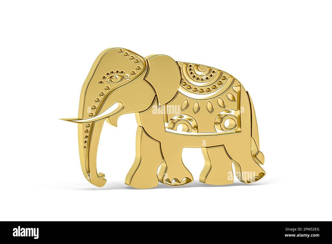 Golden 3d elephant icon isolated on white background - 3d render Stock ...