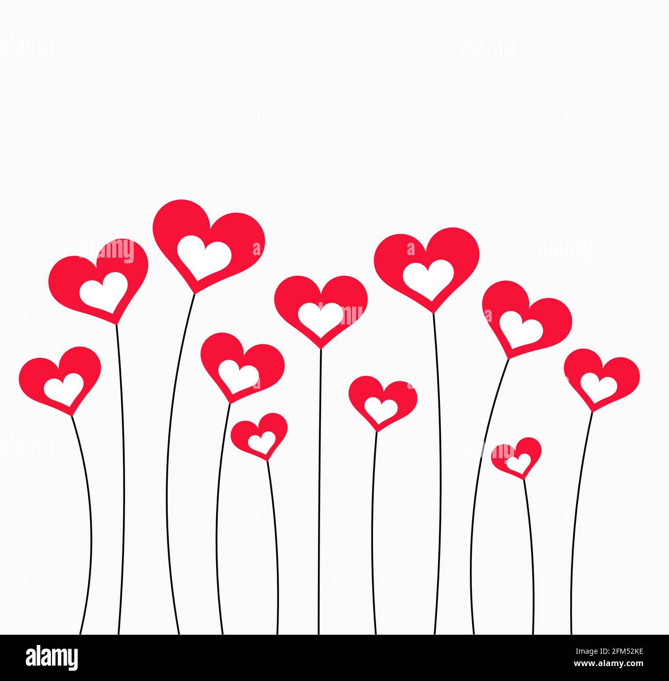 Red hearts Valentine's Day card illustration Stock Vector Image & Art ...
