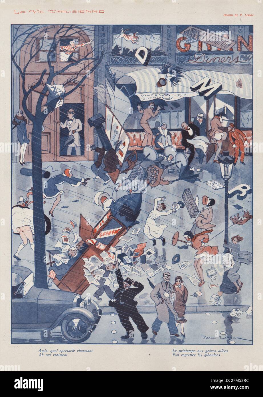 1930s France La Vie Parisienne Magazine Plate Stock Photo