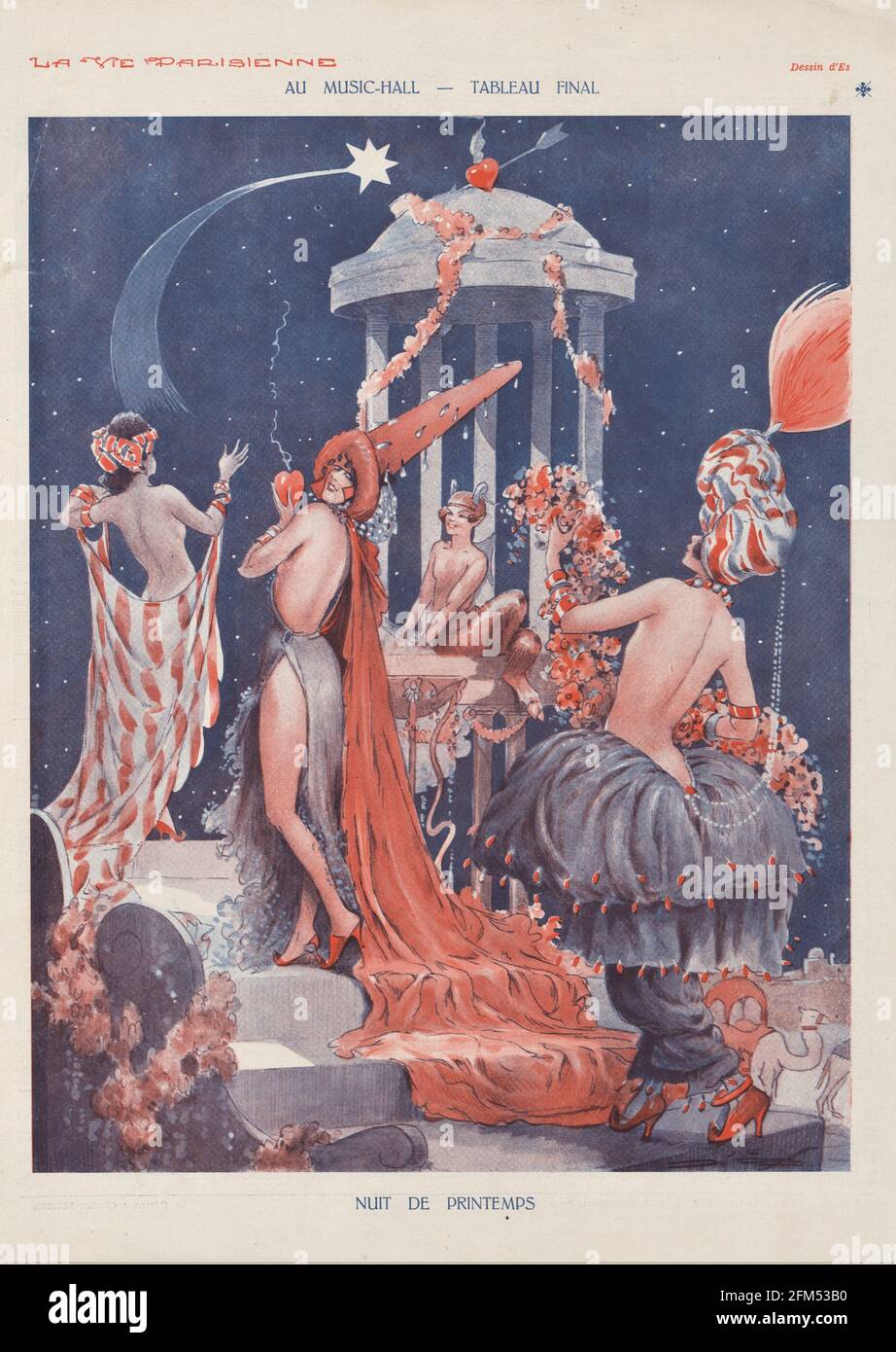 1930s France La Vie Parisienne Magazine Plate Stock Photo