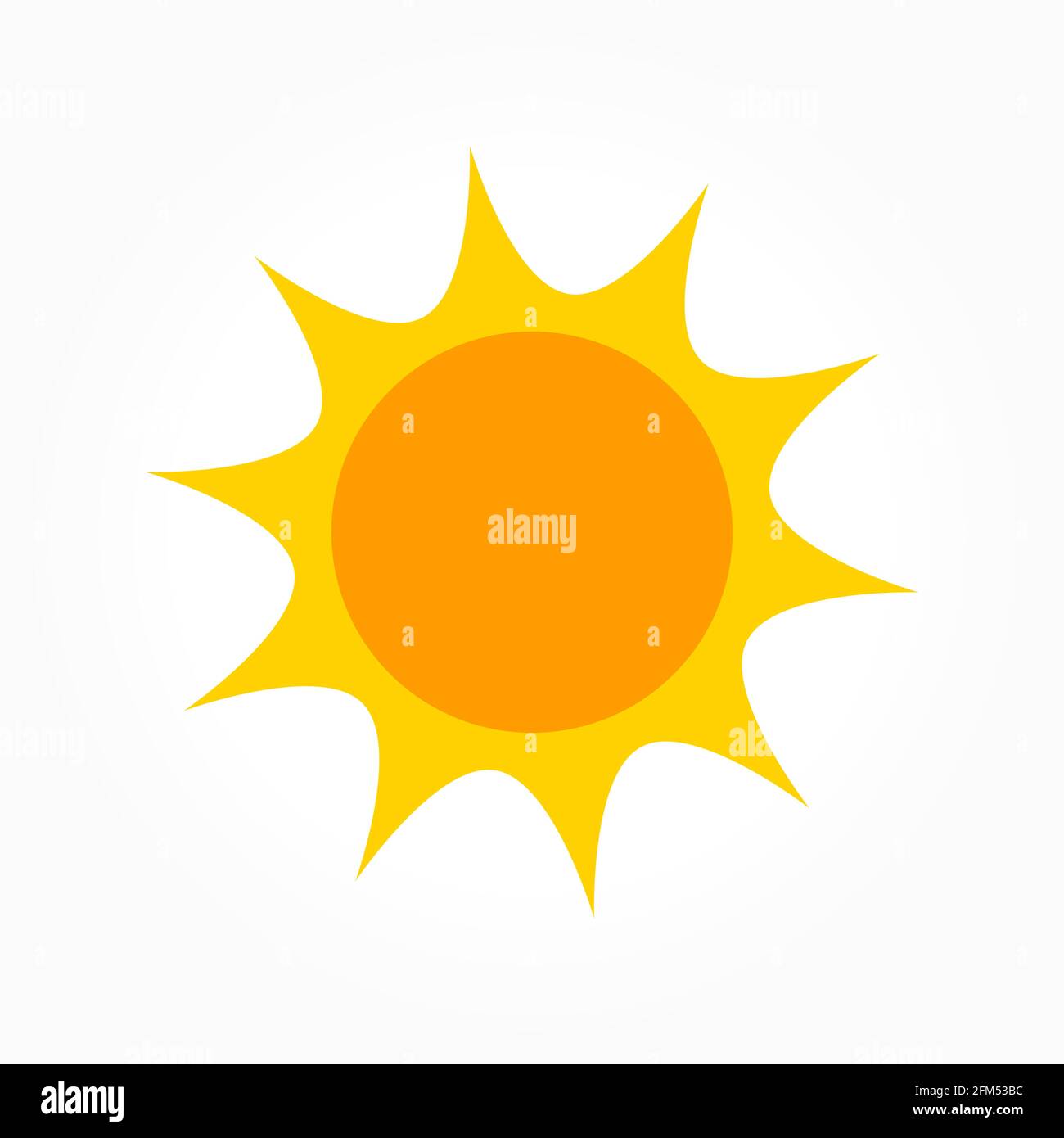 Cute yellow flat sun icon illustration Stock Vector Image & Art - Alamy