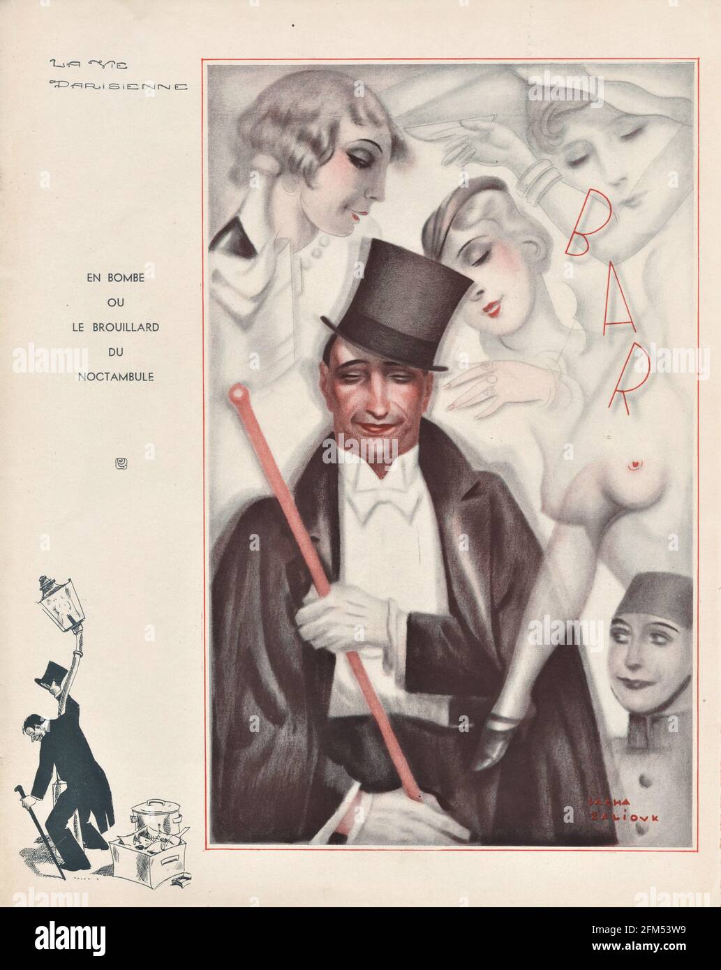 1930s France La Vie Parisienne Magazine Plate Stock Photo