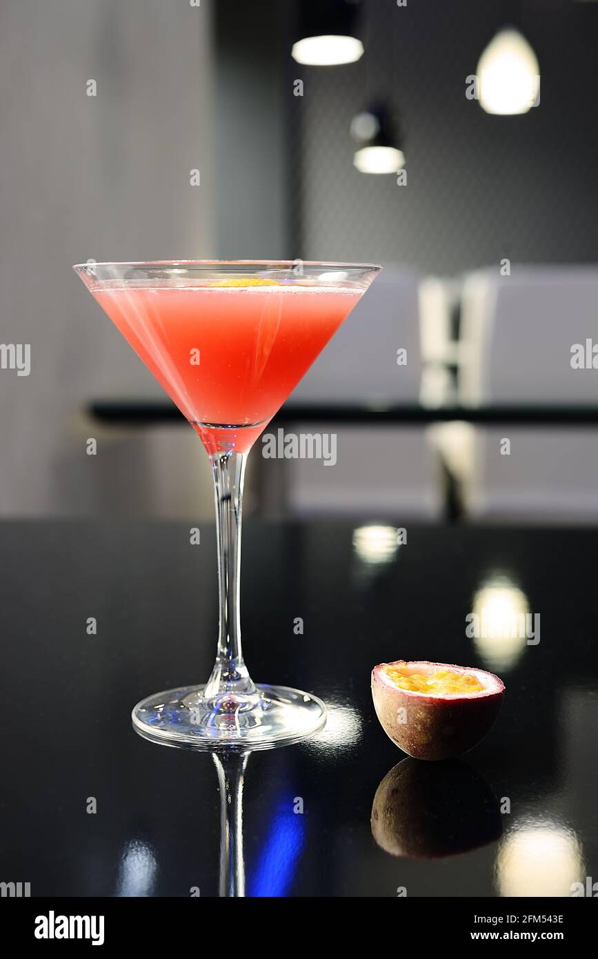 Fresh cocktail on the dark background Stock Photo