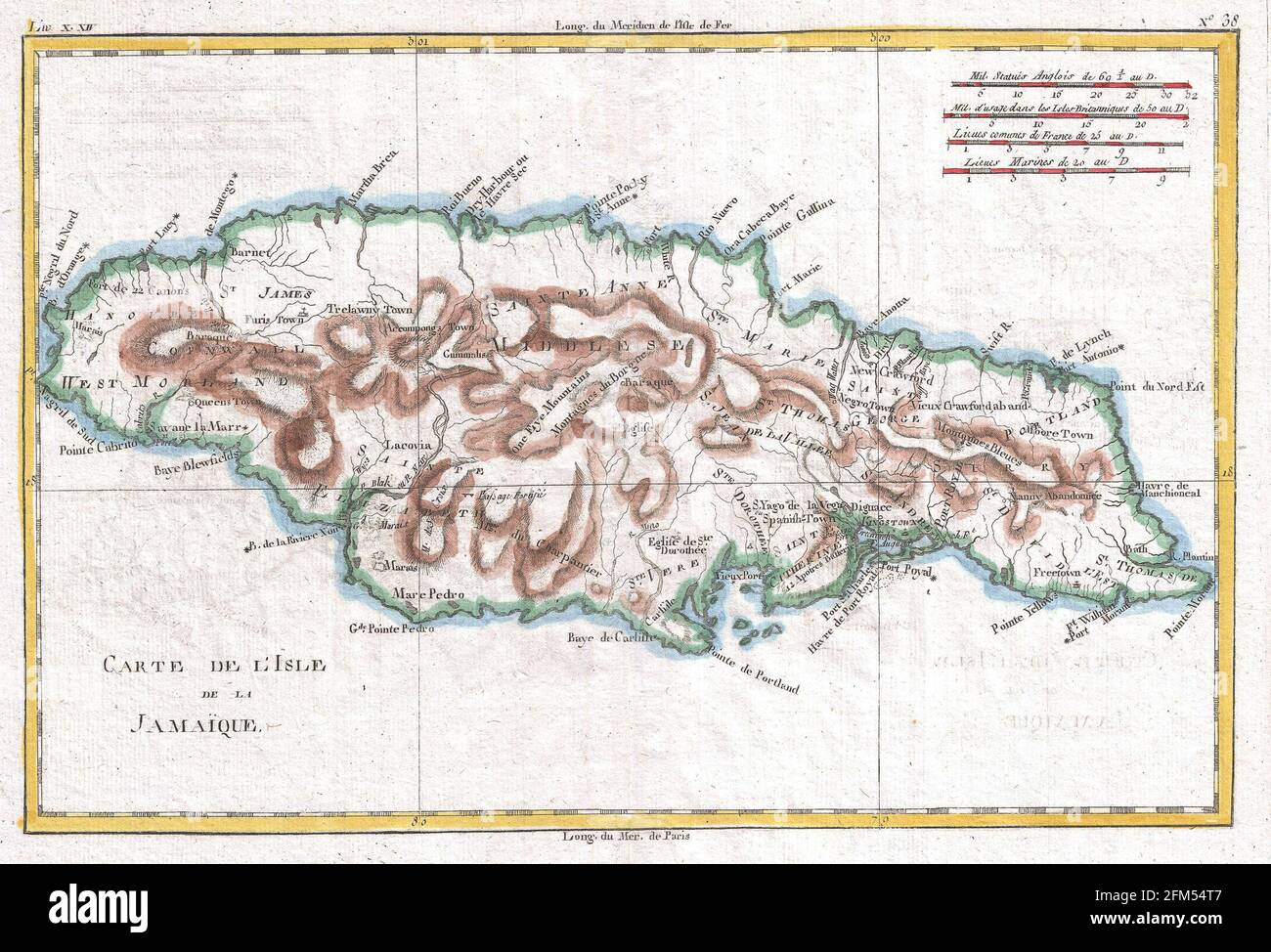 Old map of jamaica hi-res stock photography and images - Alamy