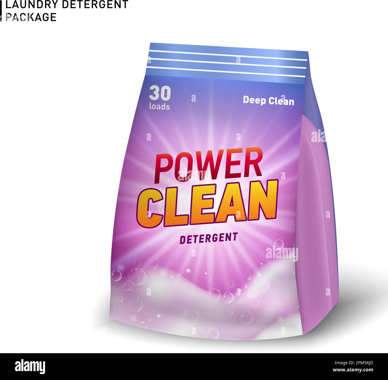 Realistic soft container for detergent. Detergent package template with