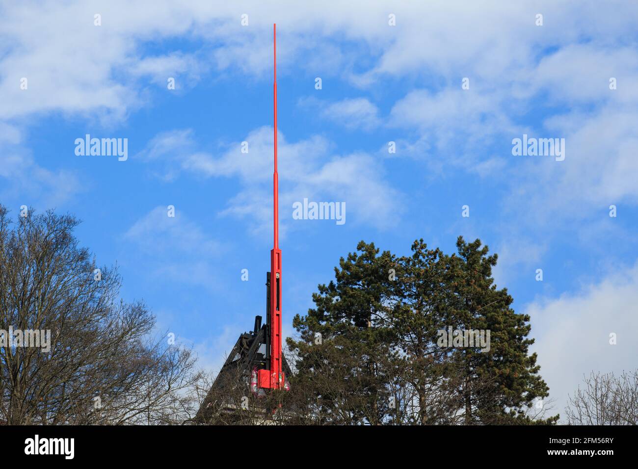 The red spike of the Prague Metronome formerly the Stalin Monument Prague, Czech republic Stock Photo