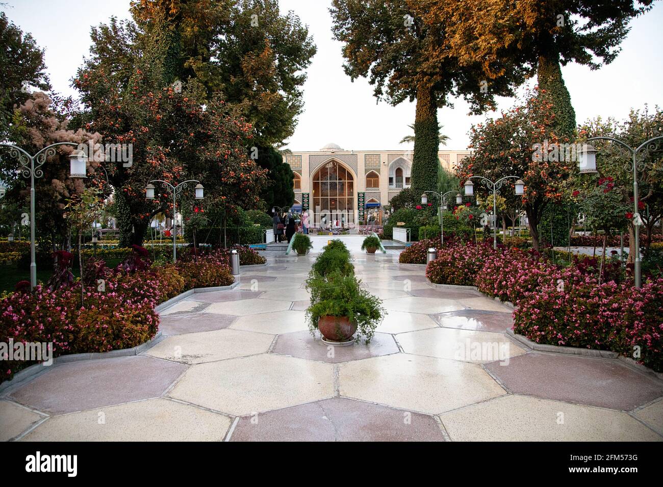 Hotel Abbasi, Persischer Garten in Isfahan, Iran Stock Photo