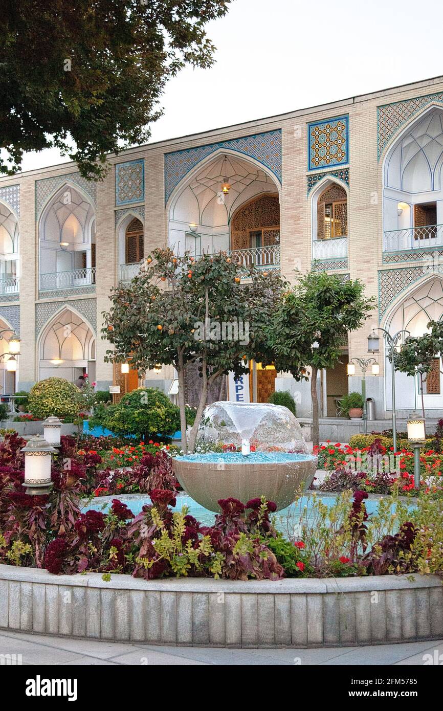 Hotel Abbasi, Persischer Garten in Isfahan, Iran Stock Photo
