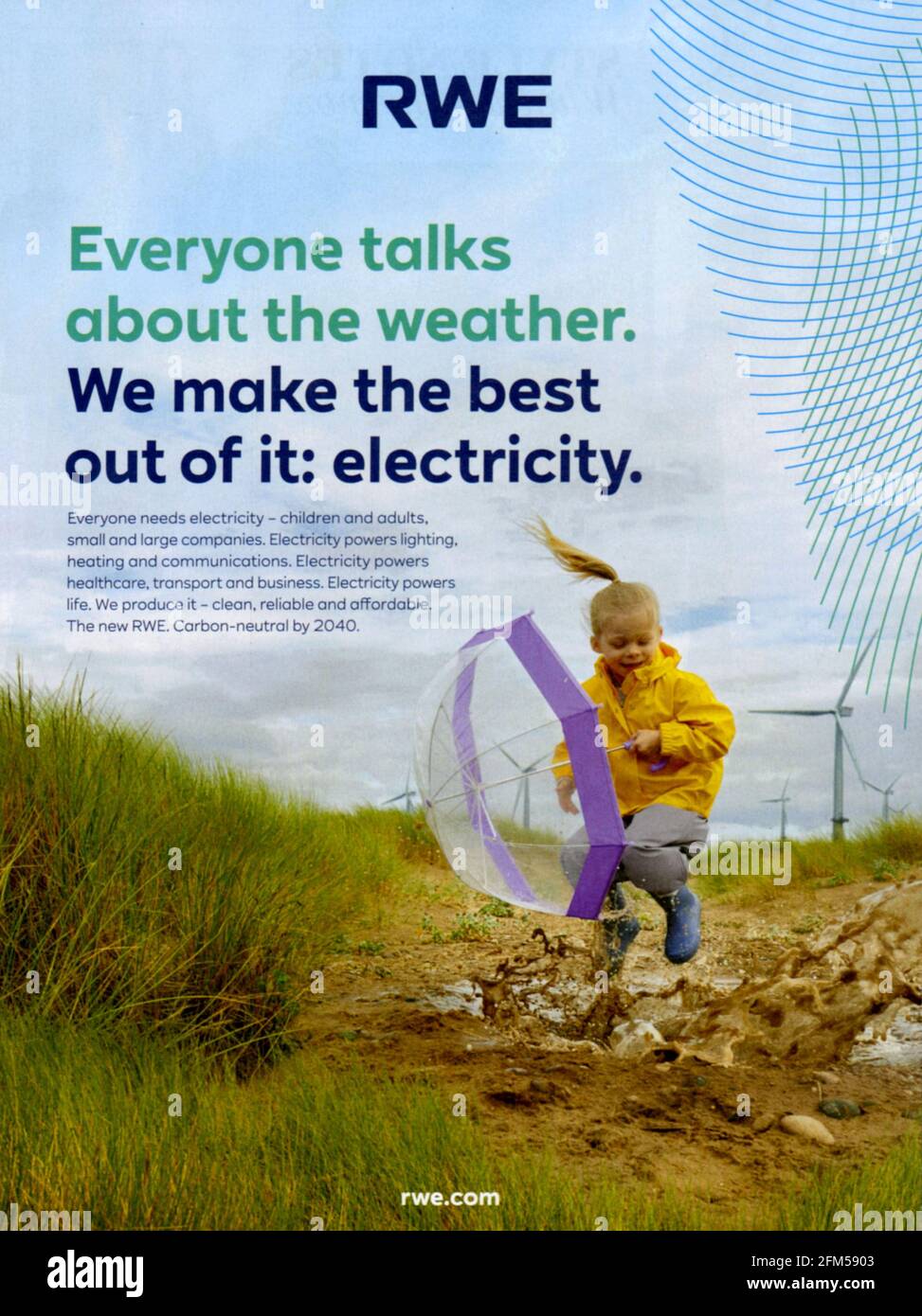 2010s UK RWE Magazine Advert Stock Photo
