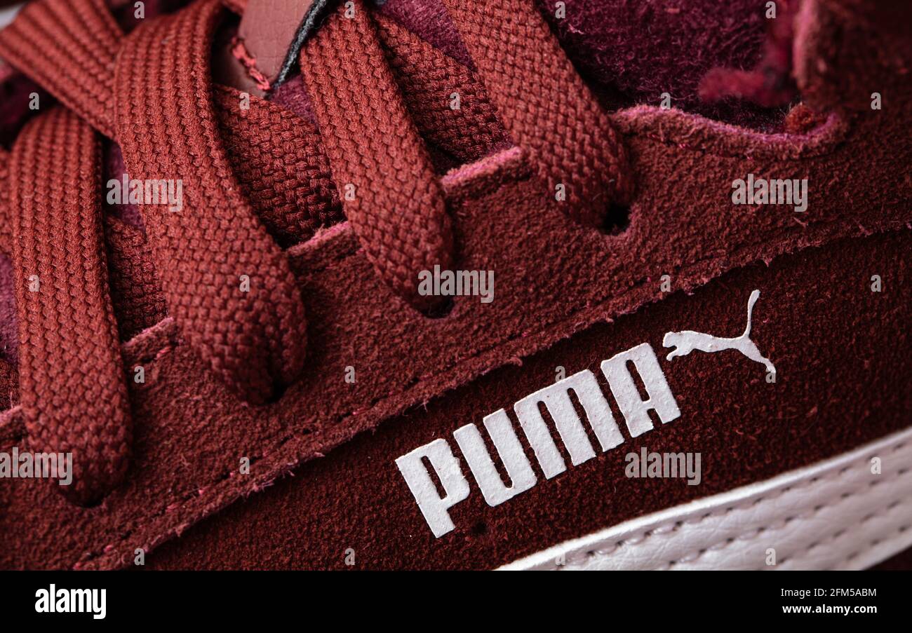 Herzogenaurach, Germany - May 5, 2021: Vineyard Wine Puma Vikky v2 Mid Fur  Jr sneakers Stock Photo - Alamy