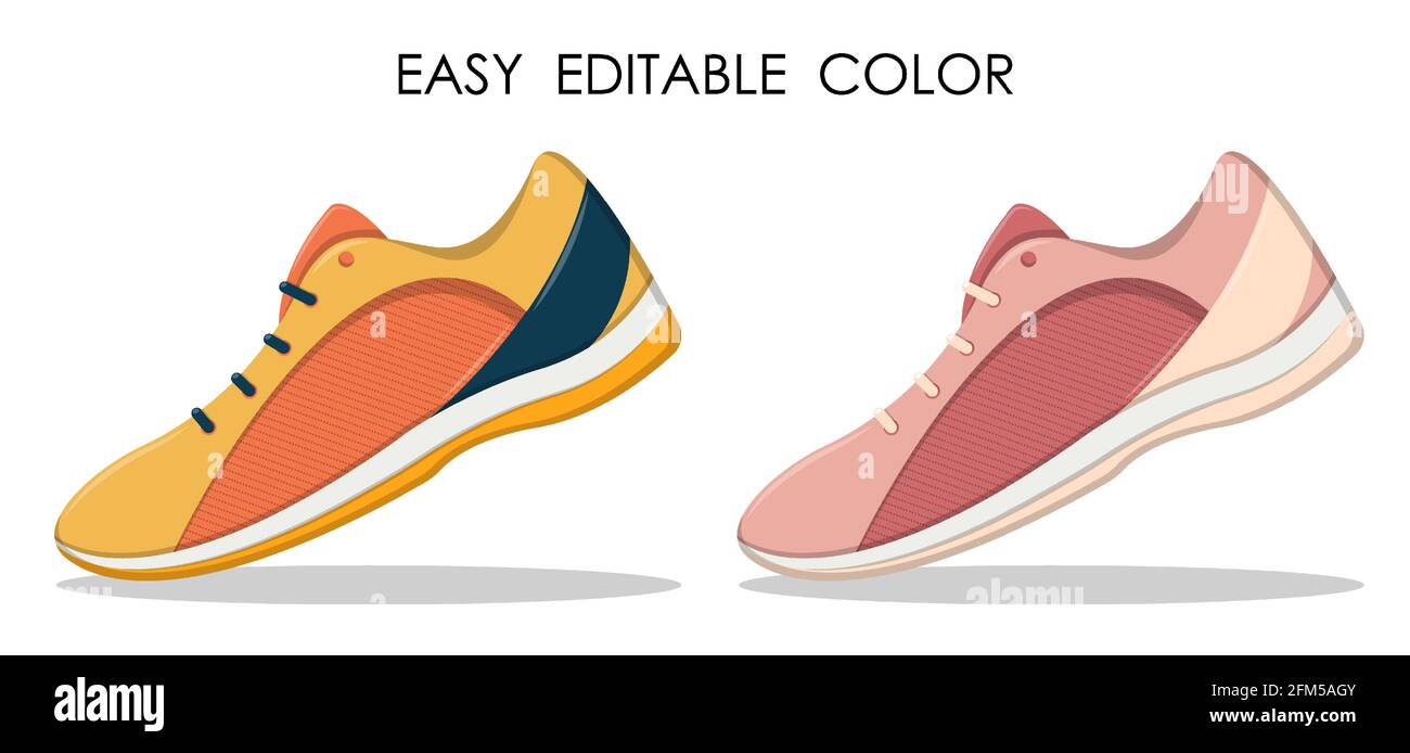 sports sneaker, running shoes. Active healthy lifestyle. Vector in certoon style Stock Vector
