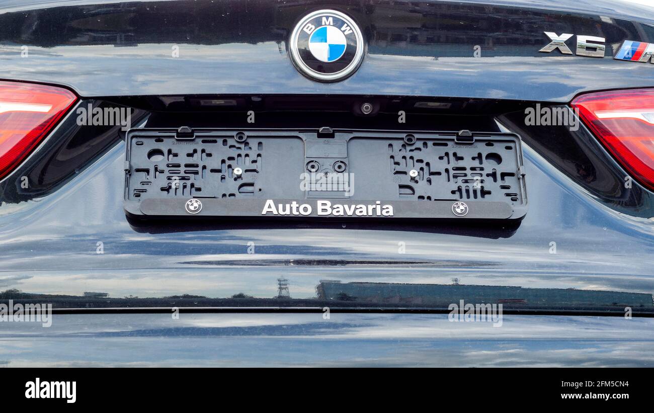 BMW - White  Autocollant plaque immatriculation