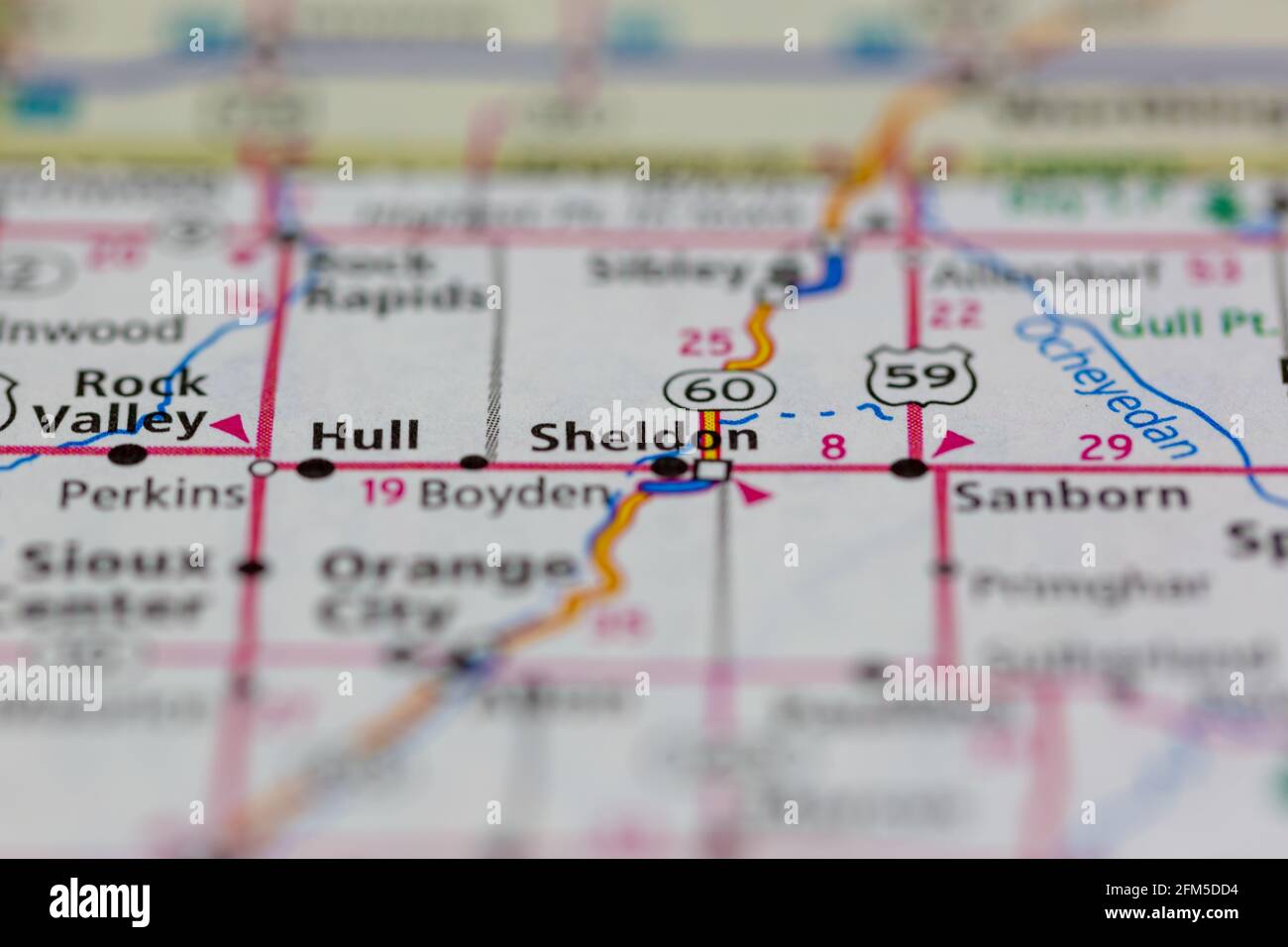 Sheldon iowa map hires stock photography and images Alamy