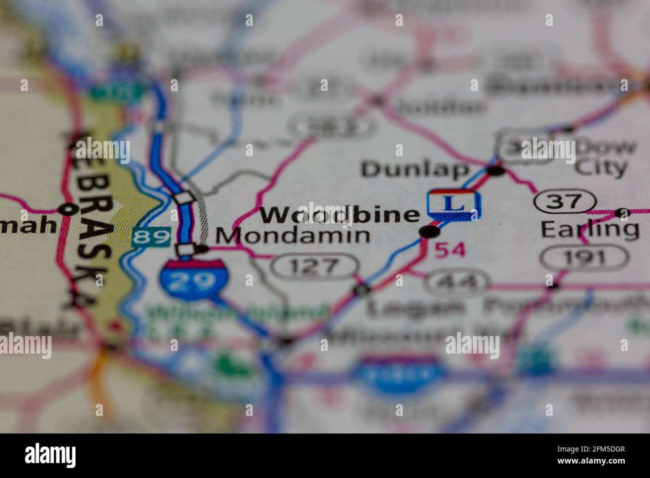 Woodbine Iowa USA Shown on a Geography map or road map Stock Photo Alamy