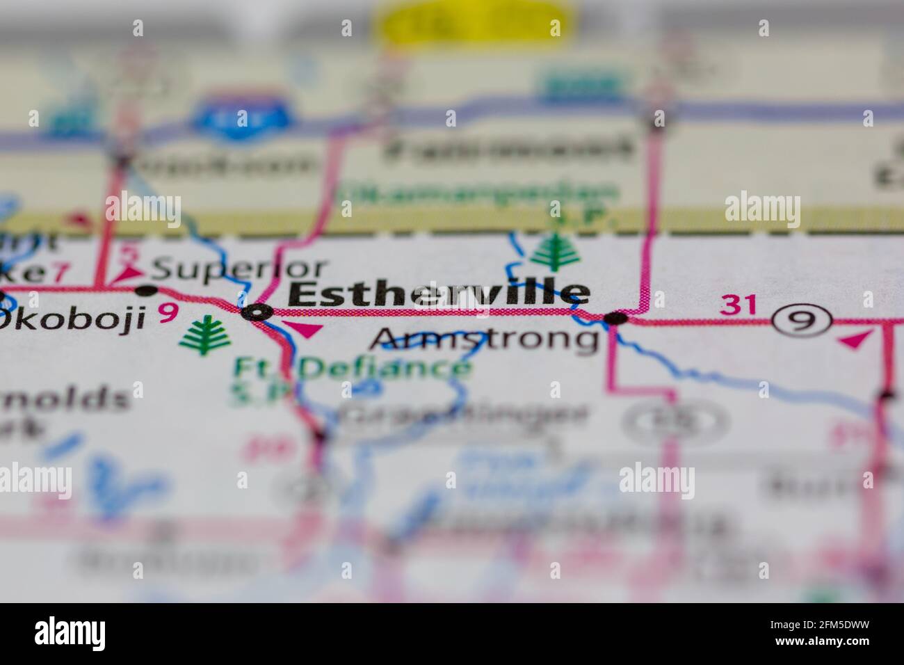 Estherville on a map hires stock photography and images Alamy
