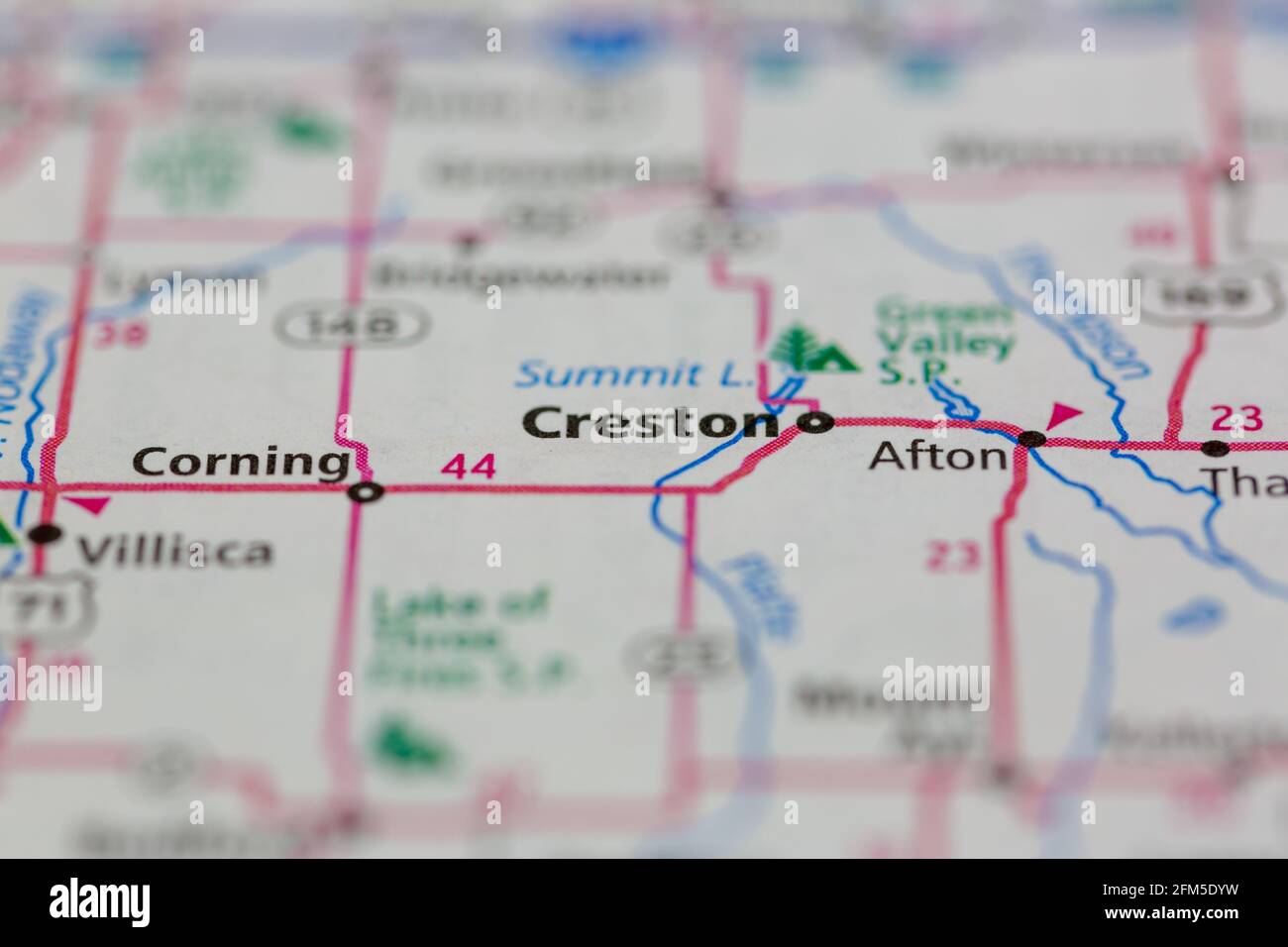 Creston Iowa USA Shown on a Geography map or road map Stock Photo Alamy