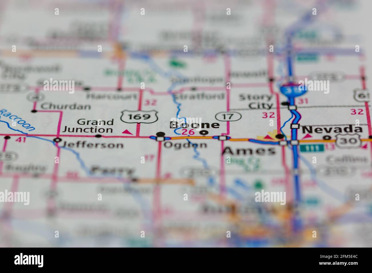 Boone Iowa USA Shown on a Geography map or road map Stock Photo Alamy