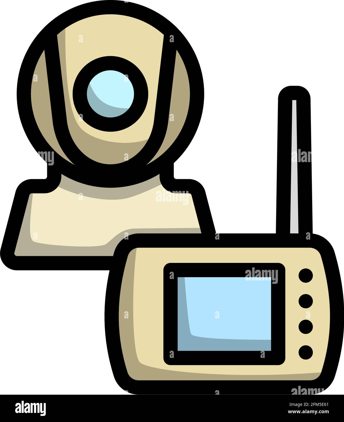 Baby Monitor Icon. Editable Bold Outline With Color Fill Design. Vector