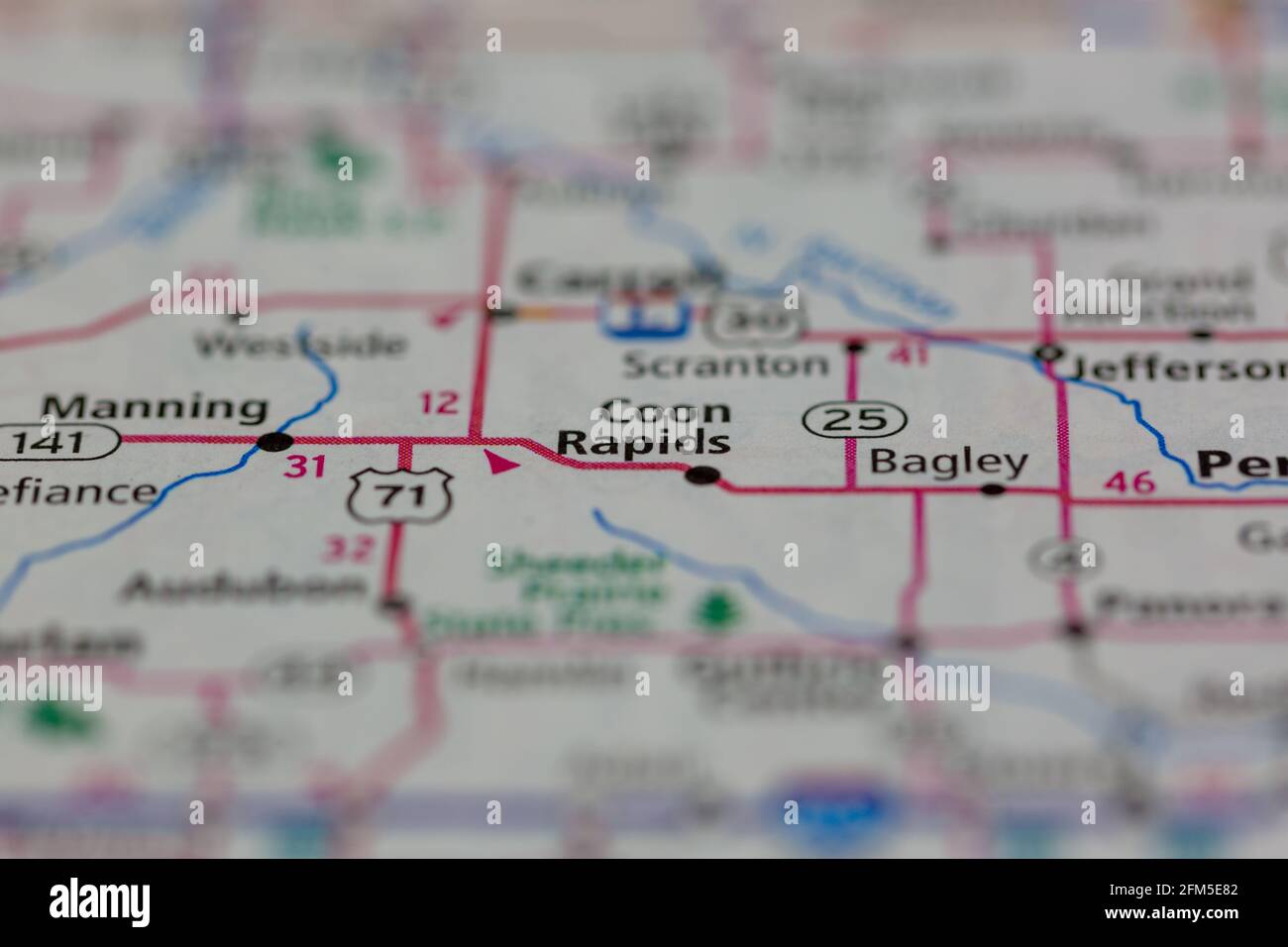 Coon Rapids Iowa USA Shown on a Geography map or road map Stock Photo