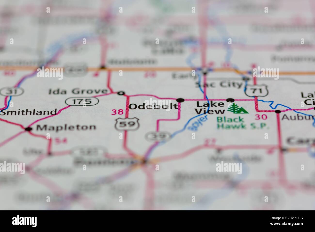 Odebolt on a map hires stock photography and images Alamy