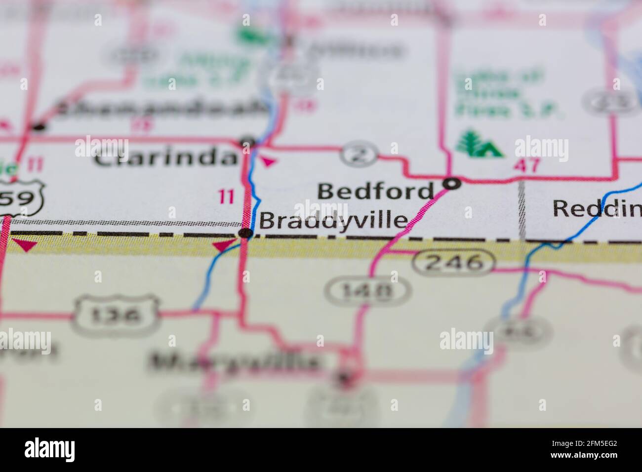Braddyville iowa map hires stock photography and images Alamy