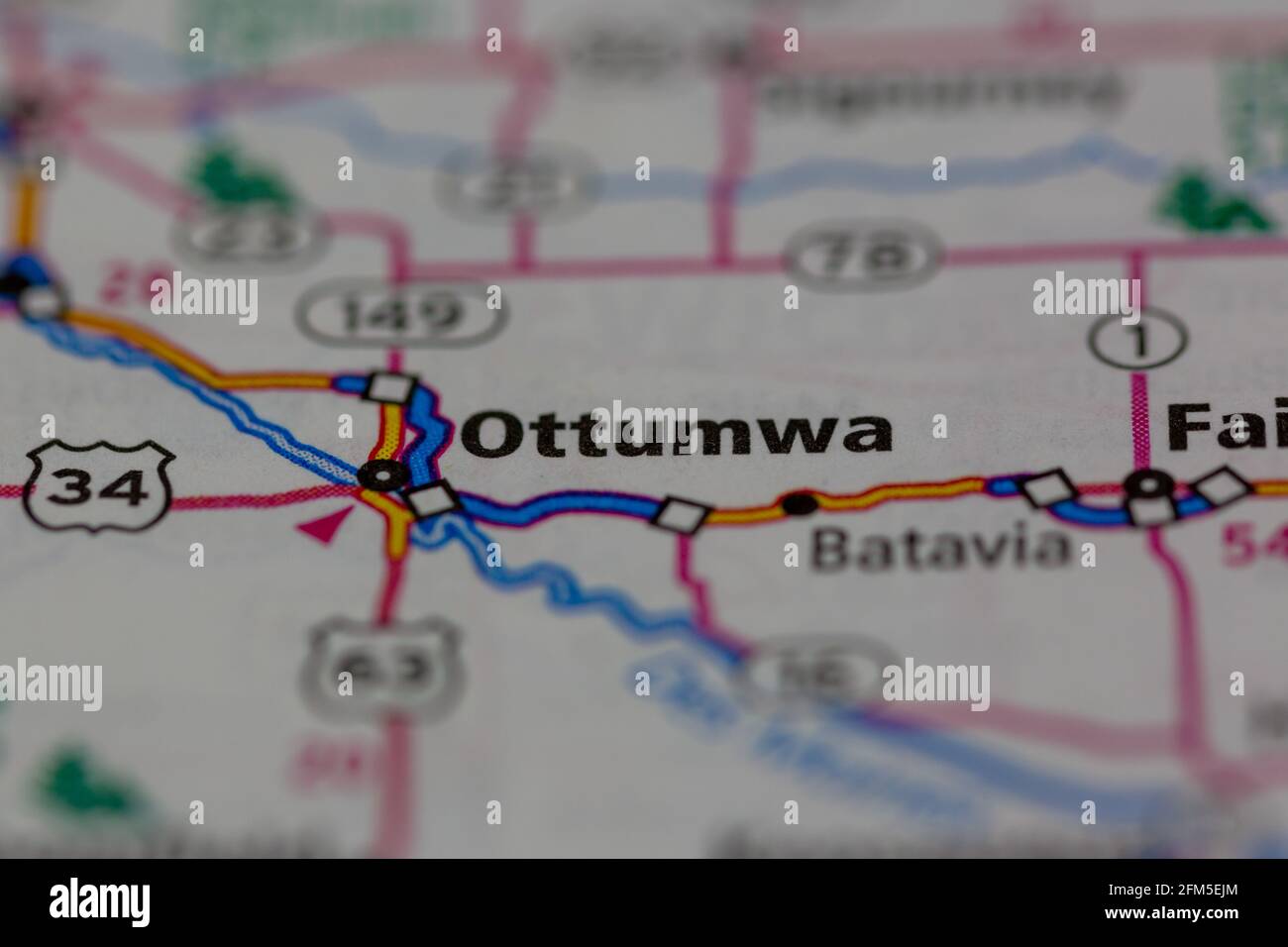 Ottumwa Iowa USA Shown on a Geography map or road map Stock Photo Alamy