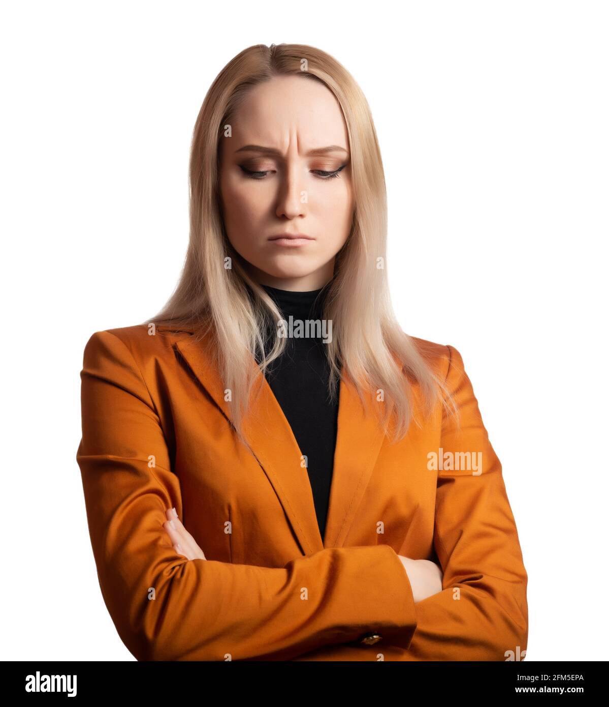 Business woman portrait in suit. Isolated on white Stock Photo - Alamy