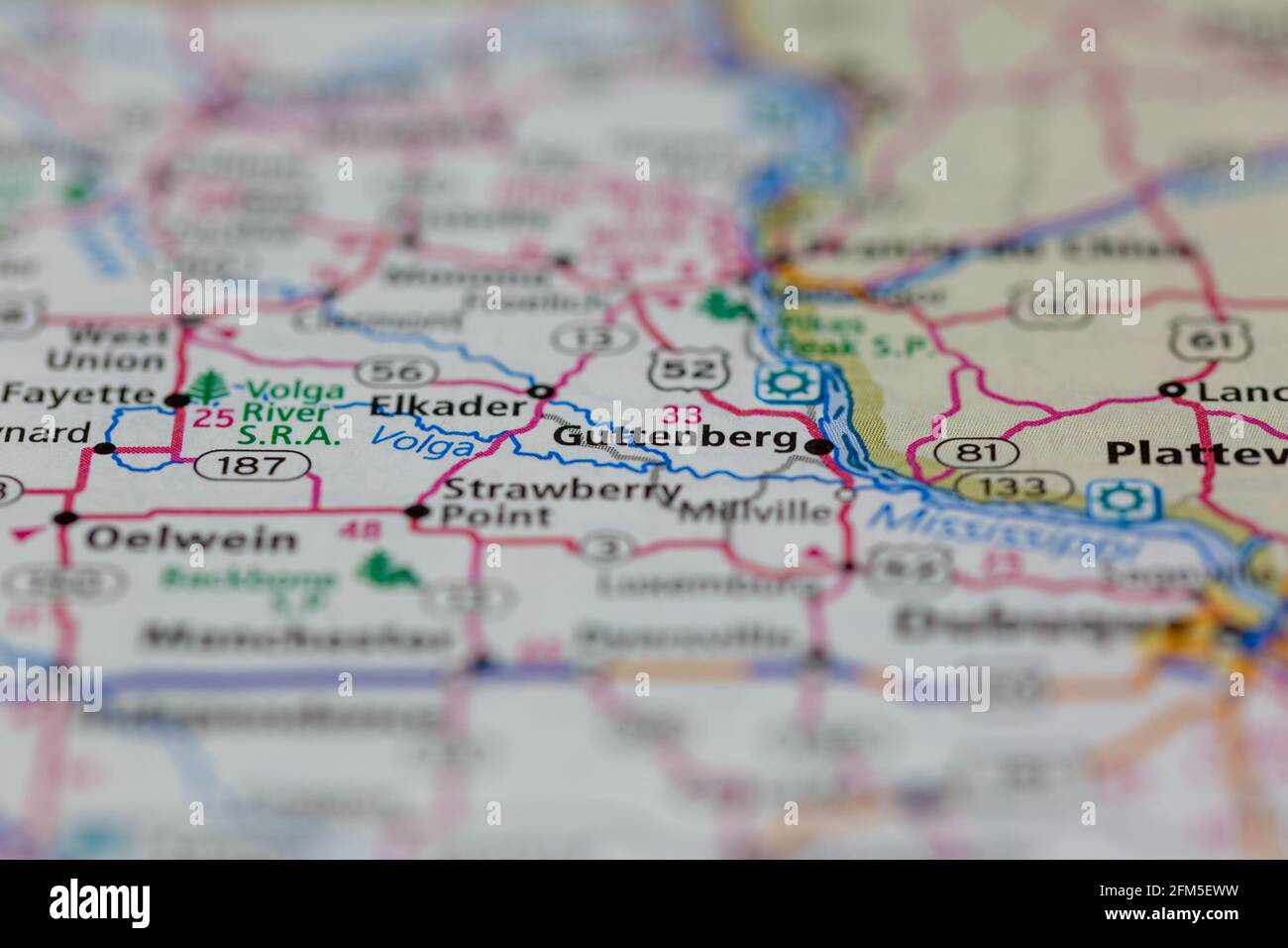 Guttenberg iowa map hires stock photography and images Alamy