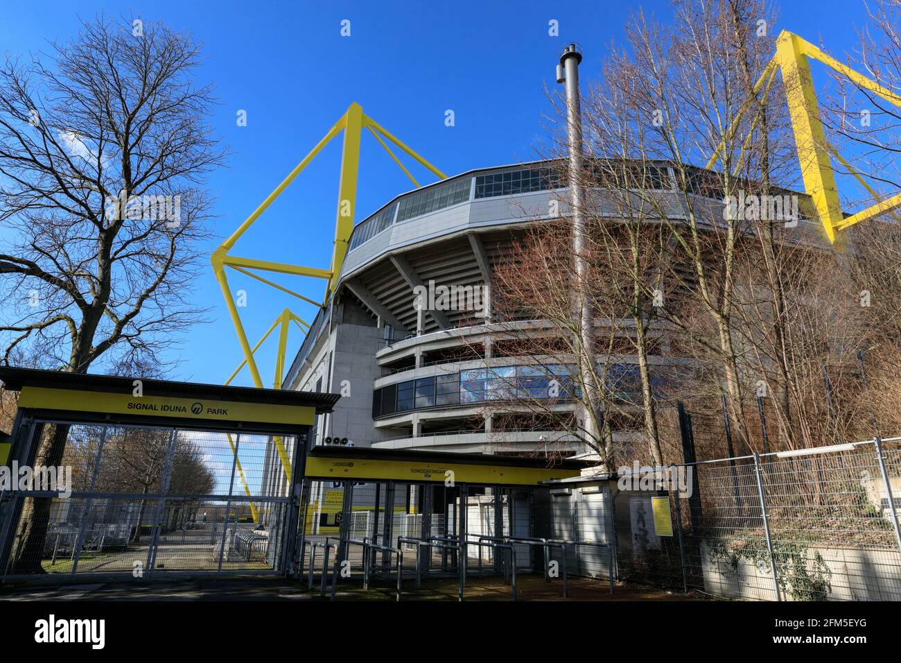 Signal Iduna Park, Borussia Dortmund football club BVB09 stadium arena exterior, Dortmund, Germany Stock Photo