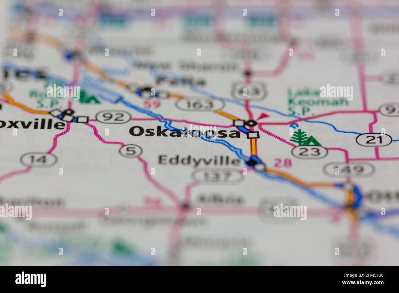 Oskaloosa Iowa USA Shown on a Geography map or road map Stock Photo Alamy