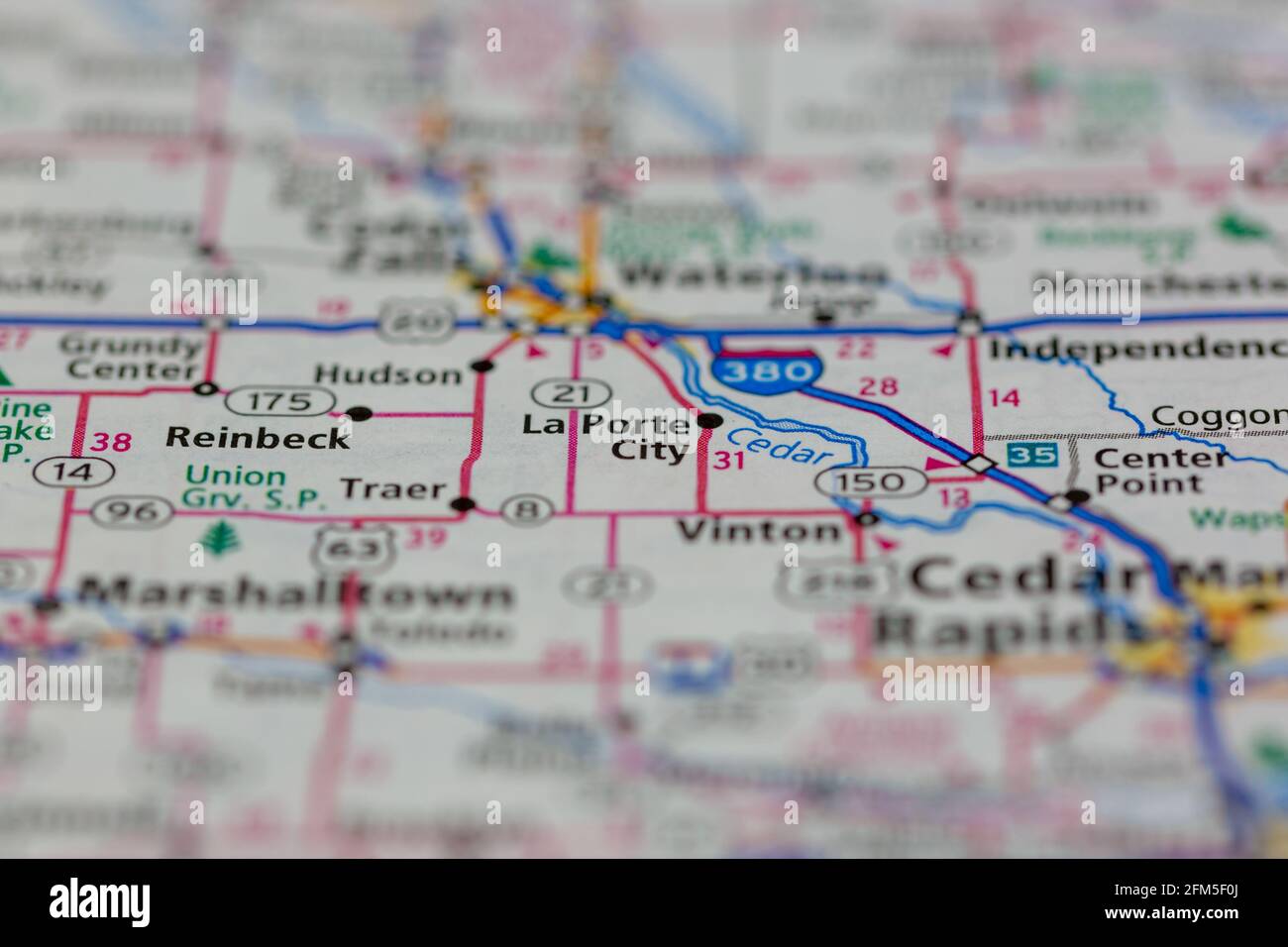 La Porte City Iowa USA Shown on a Geography map or road map Stock Photo